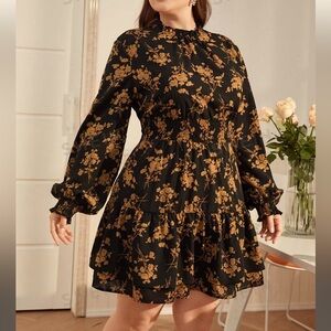 SHEIN Floral Fall Dress 🍂🤎